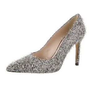 Sandro Paris Shoes Tinsel Trimmed Party Pumps 3.71 Heel Shoes sz 40